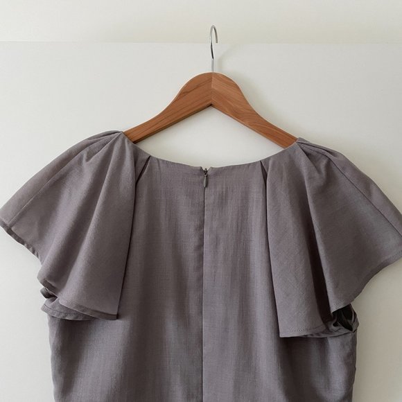 Tocca Light Wool Midi Dress with Flutter Sleeves - Picture 7 of 10